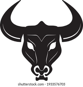 Buffalo head Vector icon on white background