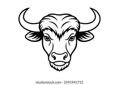 A buffalo head vector illustration 