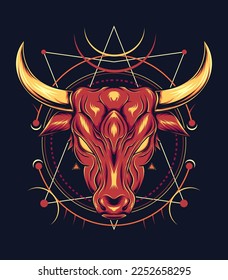 Buffalo head vector illustration design
