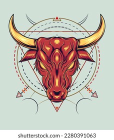 Buffalo head vector sacred image