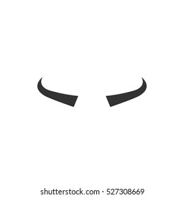 Buffalo horns icon flat. Illustration isolated vector sign symbol