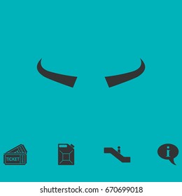 Buffalo horns icon flat. Simple vector symbol and bonus icon