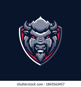 Buffalo icon design on dark background