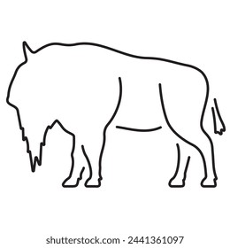 buffalo icon isolated on white background, vector illustration.