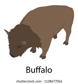 Buffalo icon. Isometric of buffalo vector icon for web design isolated on white background