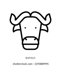 buffalo icon. Line Art Style Design Isolated On White Background