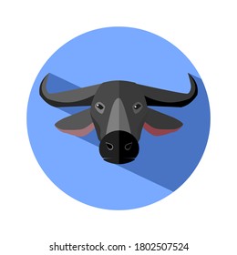 icono de búfalo sobre fondo blanco. logotipo de búfalo. Ilustración del vector