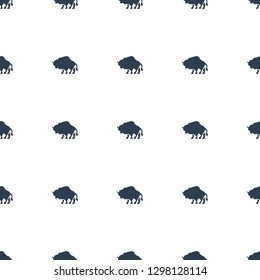 buffalo icon pattern seamless white background. Editable filled buffalo icon. buffalo icon pattern for web and mobile.