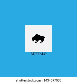 buffalo icon sign signifier vector