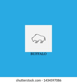 buffalo icon sign signifier vector