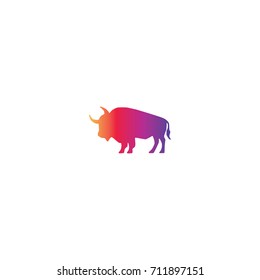 Buffalo icon silhouette vector illustration