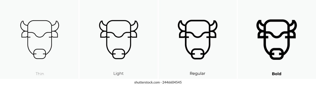 buffalo icon. Thin, Light Regular And Bold style design isolated on white background