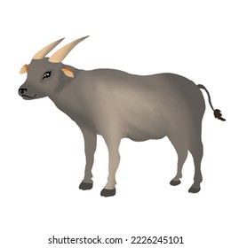 ilustración de búfalo dibujada a mano