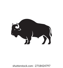 "Buffalo Line Icon – Large Wild Mammal Animal Outline."