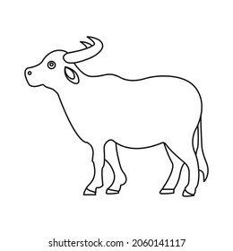 Buffalo line icon vector symbol ox