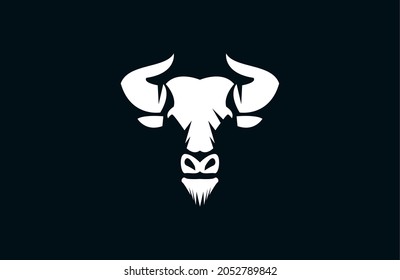 Buffalo Logo Animal Strong Face Silhouette Simple Design