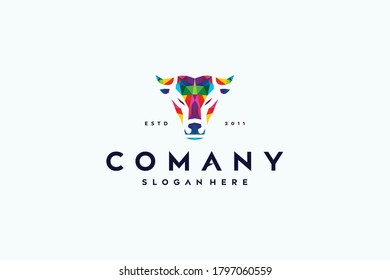 Buffalo logo with colorful design template