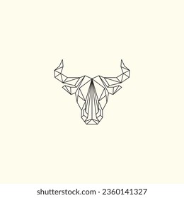 Buffalo logo design with geometri concept