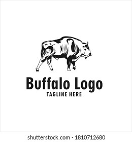 Buffalo logo design illustration icon vector