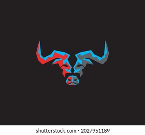 Ilustraciones de diseño del logotipo de búfalo, útiles para juegos