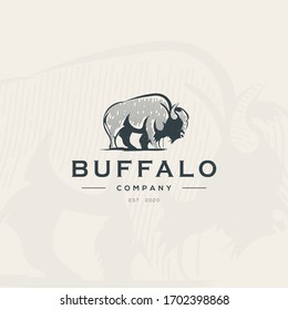 Buffalo logo design Premium Vector