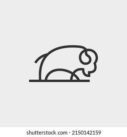buffalo logo design vector illustration on white background
