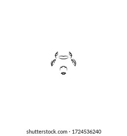diseño de iconos de logotipo de búfalo con estilo de línea simple