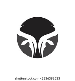 Buffalo Logo, Livestock Farm Animal Vector, Buffalo Head Design Simple Template Silhouette