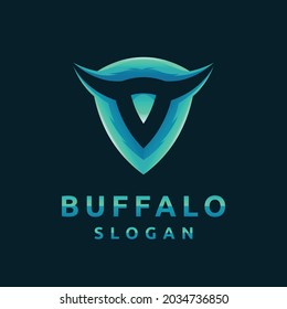 buffalo logo with shield concept