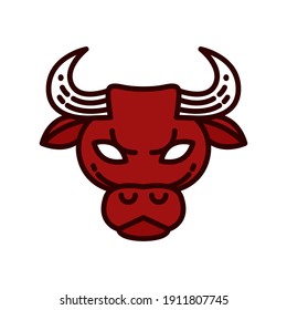 Buffalo Logo Vector. Ox Zodiac Design Character. 2021 Lunar New Year Icon Symbol Illustration