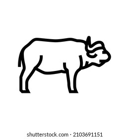 buffalo mammal wild animal line icon vector. buffalo mammal wild animal sign. isolated contour symbol black illustration
