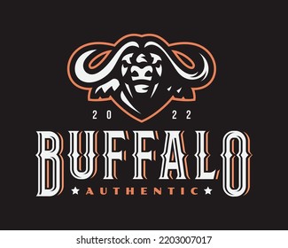 Logo moderno de búfalo. Diseño de emblema de Taurus editable para su negocio. Ilustración vectorial de toros.