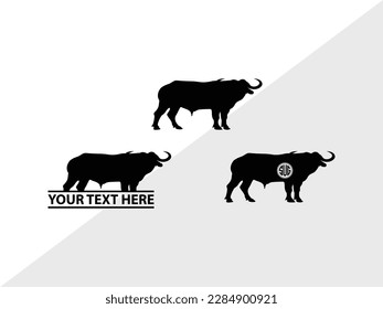 Buffalo Monogram Vector Illustration Silhouette