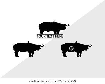 Buffalo Monogram Vector Illustration Silhouette