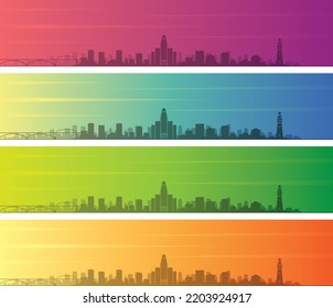 Buffalo Multiple Color Gradient Skyline Banner