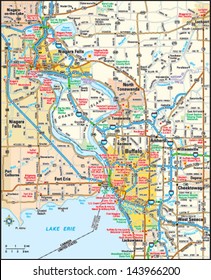 Buffalo, New York area map
