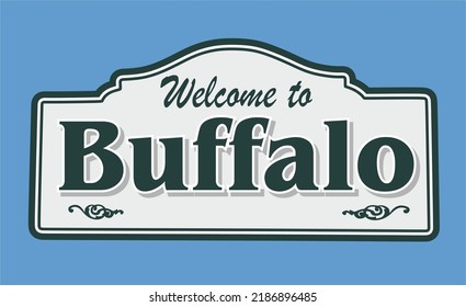 Buffalo New York with blue background  svg