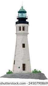 Buffalo New York Main Lighthouse svg