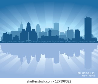 Buffalo, New York Skyline City Silhouette