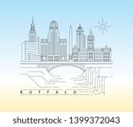 Buffalo, New York skyline vector illustration and typography design 