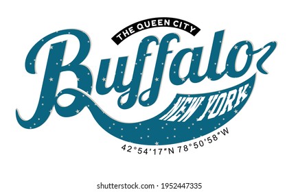 Buffalo New York Typography design in vector illustration.Clothing,tee shirt,apparel and other uses