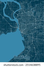 Buffalo, New York, USA artistic blueprint map poster
