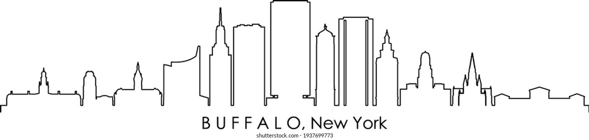 BUFFALO New York USA City Skyline Vector
