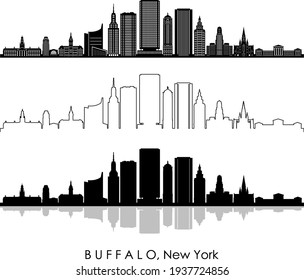 BUFFALO New York USA City Skyline Vector
