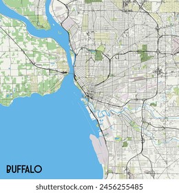 Buffalo, New York, USA map poster art