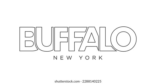 Buffalo, New York, USA typography slogan design. America logo with graphic city lettering for print and web products.