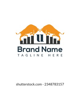 Buffalo On Letter U Logo Design Template. Business Logo, business, and company identity.	
