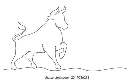 Buffalo One line drawing isolated on white background