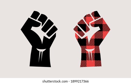 Buffalo Plaid Black Lives Matter- BLM Fist Vector And Clipart