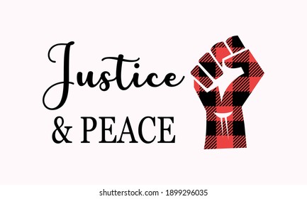 Buffalo Plaid Black Lives Matter - BLM Fist Vector And Clipart